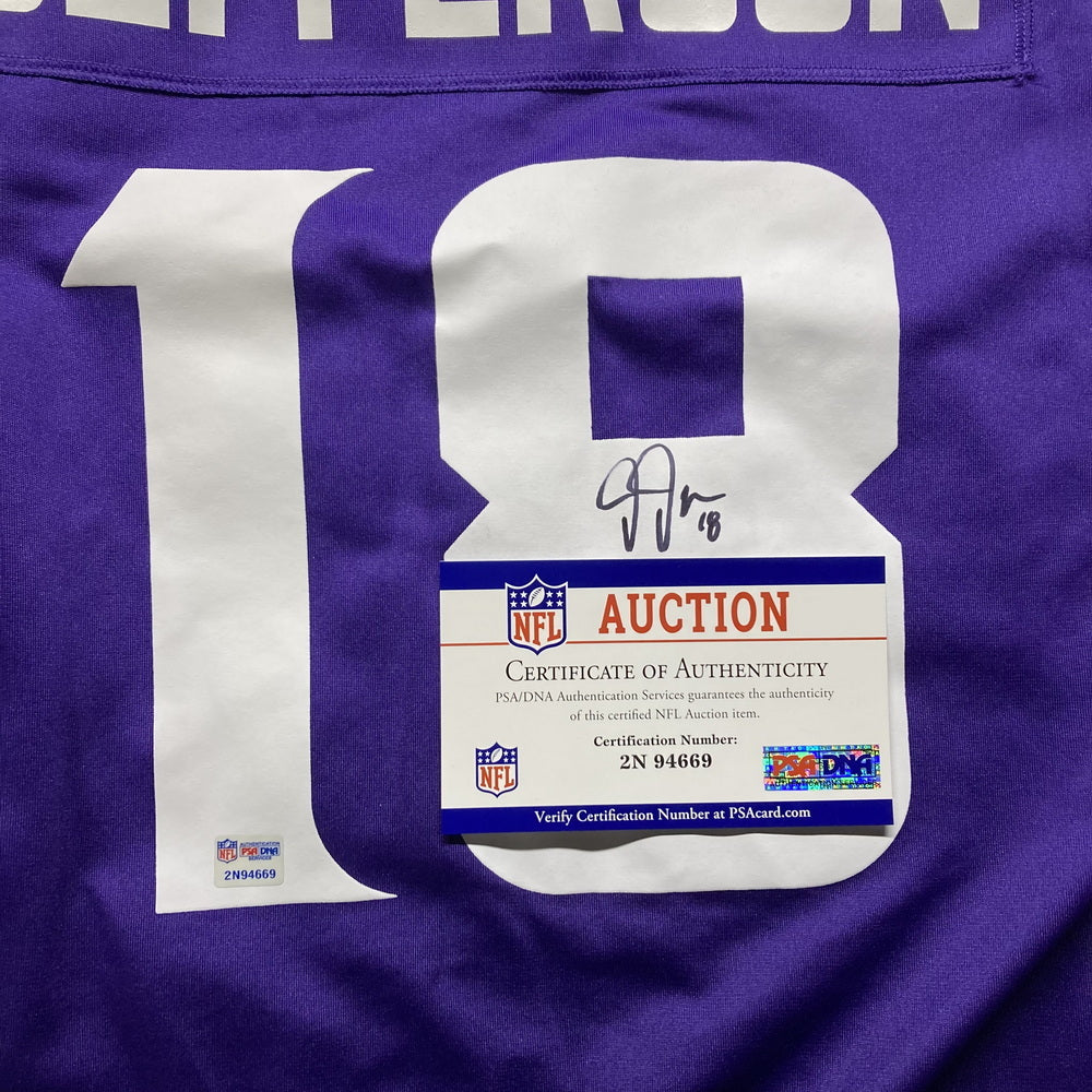 Justin Jefferson Hand Signed Minnesota Vikings ⚔️ Replica Nike NFL Jersey 👕 Also includes Authenticity 🛡️