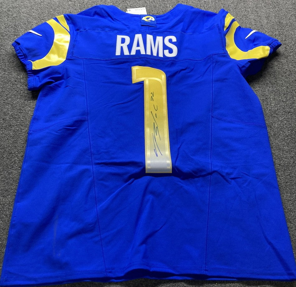 Blake Corrum Hand-Signed✍️Los Angeles Rams🐏AUTHENTIC Draft Jersey NFL Memorabilia