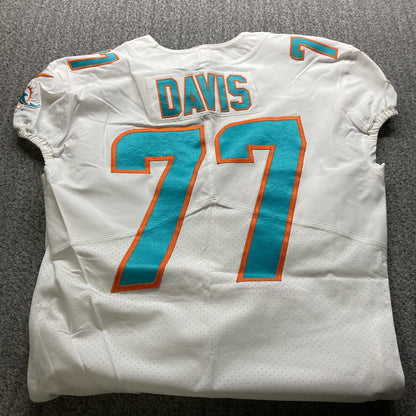 Jesse Davis GAME WORN 💪 10/17/21 PHOTO MATCHED 📸 Miami Dolphins 🐬 Nike On-Field NFL Jersey🎽 inc. PSA Authenticity 🛡️ vs Jacksonville Jaguars