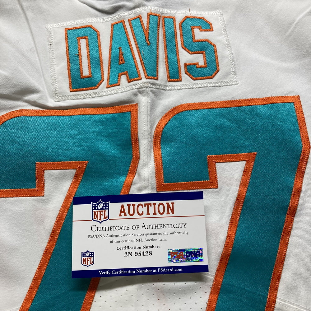Jesse Davis GAME WORN 💪 10/17/21 PHOTO MATCHED 📸 Miami Dolphins 🐬 Nike On-Field NFL Jersey🎽 inc. PSA Authenticity 🛡️ vs Jacksonville Jaguars