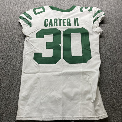 Michael Carter II GAME USED 💪 10/06/2024 New York Jets Nike NFL Jersey 👕vs. Minnesota Vikings London Matchup 🌍 Also includes PSA Authenticity🛡️