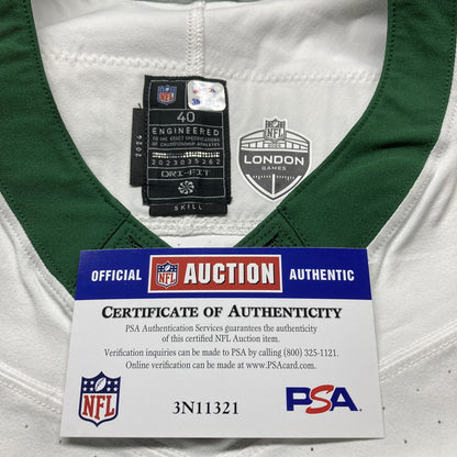 Michael Carter II GAME USED 💪 10/06/2024 New York Jets Nike NFL Jersey 👕vs. Minnesota Vikings London Matchup 🌍 Also includes PSA Authenticity🛡️