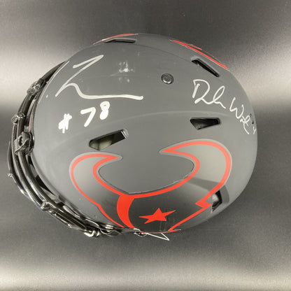 Laremy Tunsil + Deshaun Watson Hand Signed ✍️ Houston Texans Full-Size Eclipse Helmet 💪 Also includes PSA Authenticity 🛡️