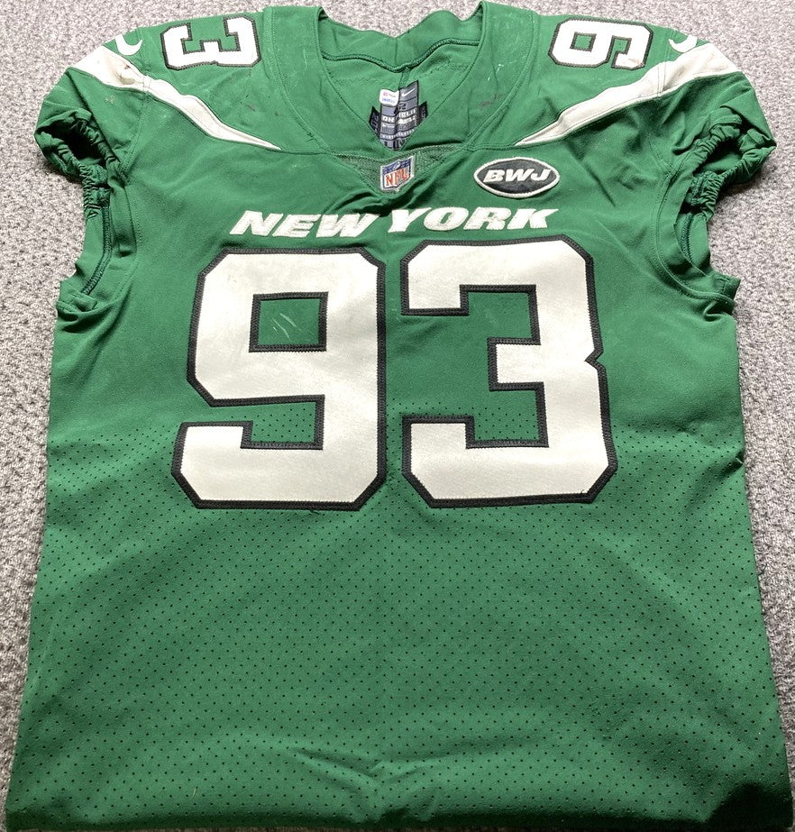 Terrell Basham GAME WORN 💪 12/27/20 PHOTO MATCHED 📸 New York Jets Nike NFL Jersey 👕vs. Cleveland Browns Also includes PSA Authenticity🛡️