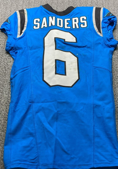 Miles Sanders GAME USED💪11/10/2024 Carolina Panthers🐆🐾Nike NFL Jersey🎽NFL Munich Game vs. New York Giants