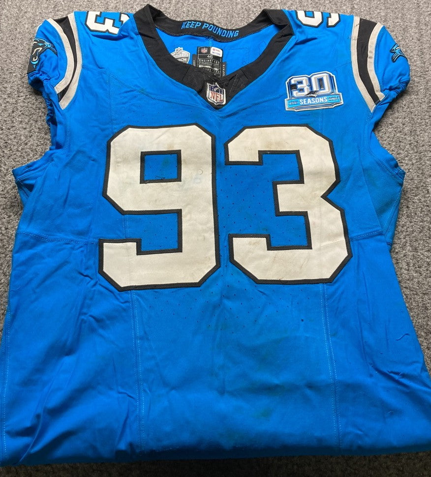 LaBryan Ray GAME USED💪11/10/24 Carolina Panthers🐆NFL Nike Jersey👕vs New York Giants