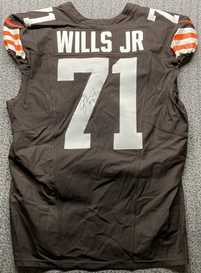 Jedrick Wills Signed✍️Game Used💪Cleveland Browns On-Field NFL Jersey👕2024 Season Inc. PSA COA