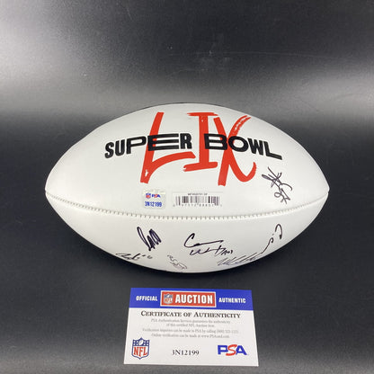Travis Kelce💥Kansas City Chiefs MULTI Signed Super Bowl 59 Ball Signed By Travis Kelce, Isaiah Pacheco, Carson Wentz & Others