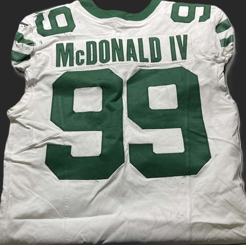 Will McDonald IV GAME USED 10/6/2024 New York Jets NFL Jersey - London Games🌍 vs. Minnesota Vikings