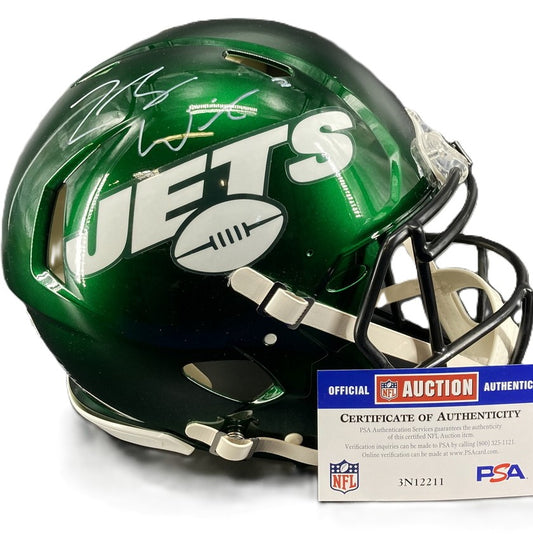 Zach Wilson Hand Signed ✍️ New York Jets Full-Size Authentic NFL Helmet 🔥with PSA Authenticity🛡️