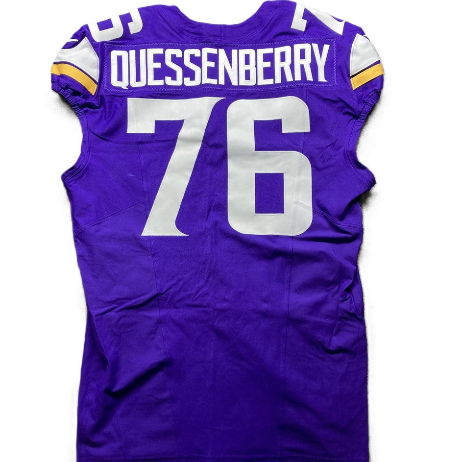David Quessenberry GAME USED 10/06/24 Minnesota Vikings 👕 Jersey vs. New York Jets London Game ✅ Inc. PSA Authenticity