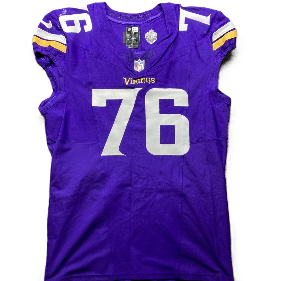 David Quessenberry GAME USED 10/06/24 Minnesota Vikings 👕 Jersey vs. New York Jets London Game ✅ Inc. PSA Authenticity