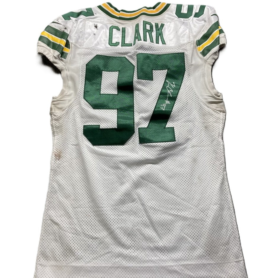 Kenny Clark GAME WORN 💪 and Signed 🖋️ Green Bay Packers⚪🟢 NFL Jersey👕 Also includes Captains Patch and PSA Authenticity 🛡️