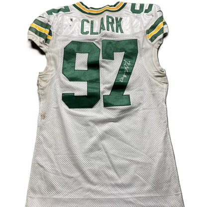 Kenny Clark GAME WORN 💪 and Signed 🖋️ Green Bay Packers⚪🟢 NFL Jersey👕 Also includes Captains Patch and PSA Authenticity 🛡️