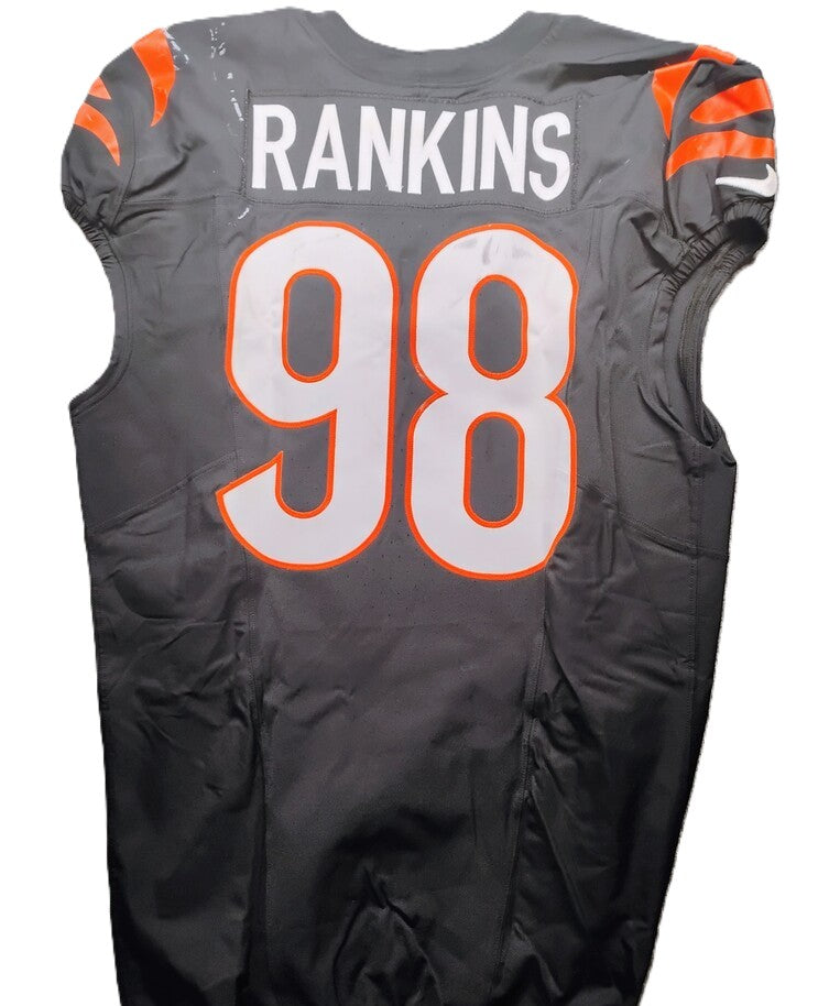 Sheldon Rankins GAME WORN 11/03/24💪PHOTO MATCHED📸Cincinnati Bengals NFL Jersey vs. Las Vegas Raiders Inc. PSA COA