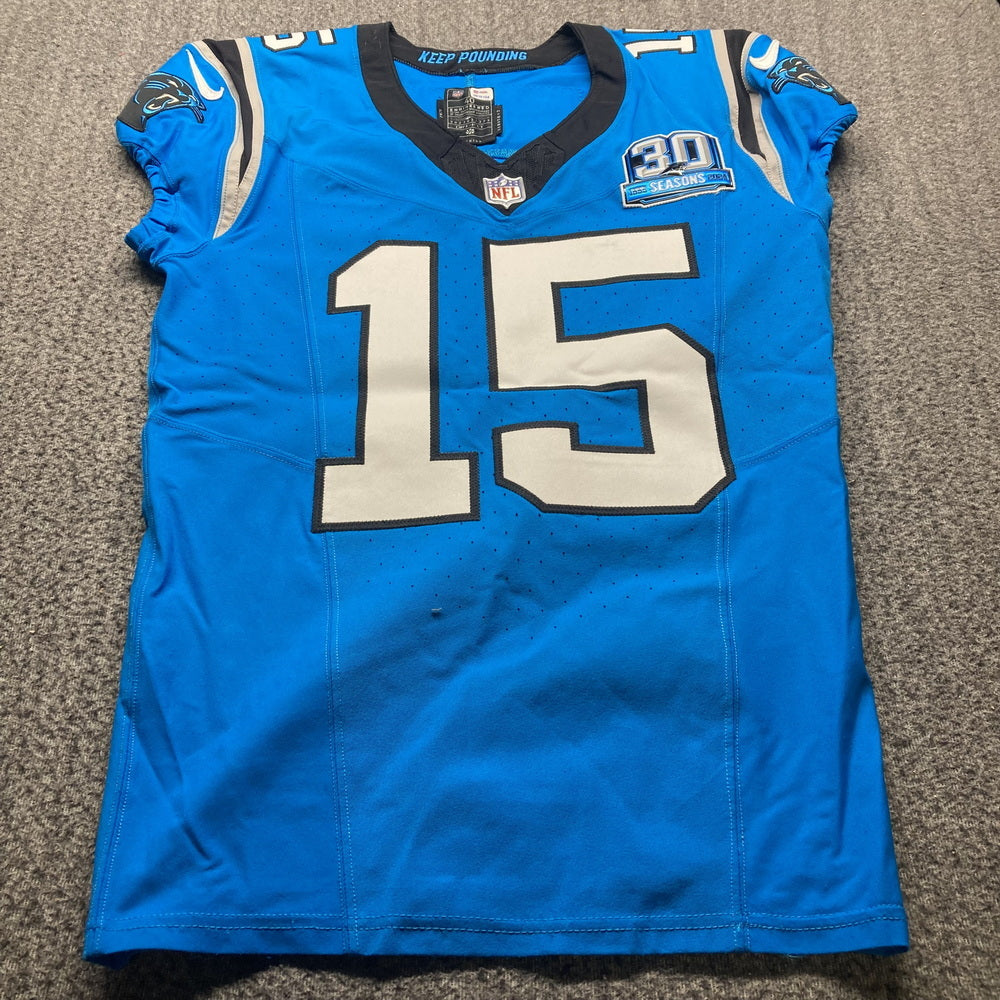 Jonathan Mingo Game Worn💪10/13/24 Carolina Panthers🐆vs.Falcons NFL Jersey👕vs. Falcons Also includes PSA Authentication