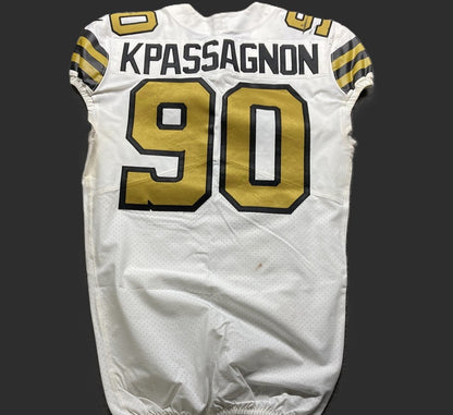 Tanoh Kpassagnon GAME WORN 💪 10/02/22 New Orleans Saints ⚜️ Nike NFL Jersey 🎽 vs. Minnesota Vikings - PSA Authenticated 🛡️