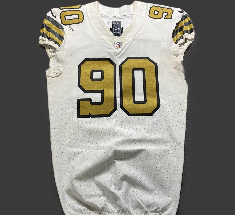 Tanoh Kpassagnon GAME WORN 💪 10/02/22 New Orleans Saints ⚜️ Nike NFL Jersey 🎽 vs. Minnesota Vikings - PSA Authenticated 🛡️