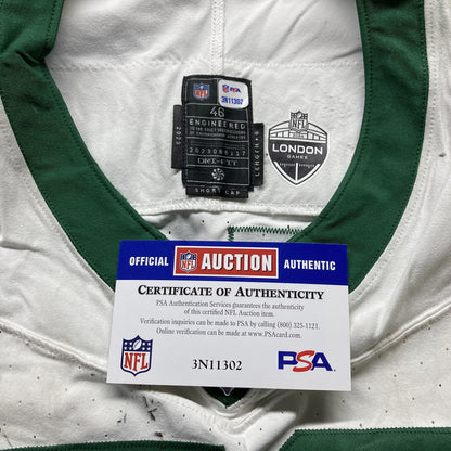 John Simpson GAME USED 💪 10/06/2024 PHOTO MATCHED 📸 New York Jets Nike NFL Jersey 👕vs. Minnesota Vikings in London 🌍 Also includes PSA Authenticity🛡️