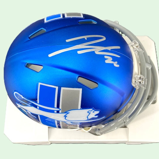 Jahmyr Gibbs Hand-Signed✍️Detroit Lions🦁Alternate Mini Helmet - PSA COA🛡️