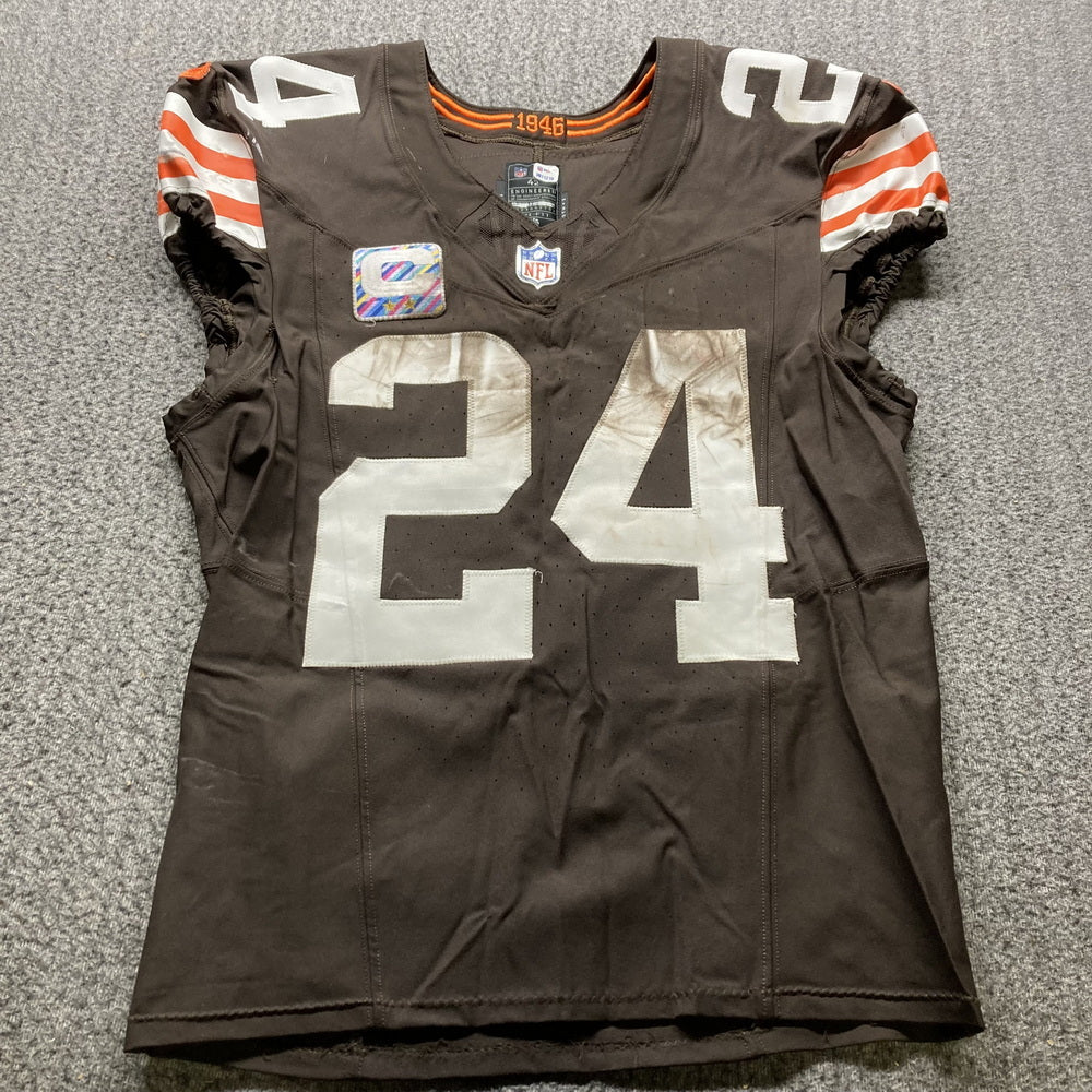 Nick Chubb GAME WORN/USED 10/27/24 💪 PHOTO-MATCHED 📸 Cleveland Browns On-Field NFL Jersey 👕 vs. Baltimore Ravens Also includes Professional Sports Authenticator (PSA)