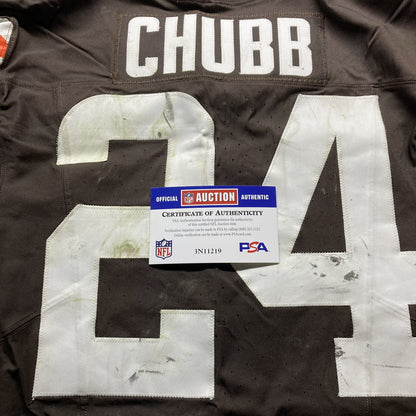 Nick Chubb GAME WORN/USED 10/27/24 💪 PHOTO-MATCHED 📸 Cleveland Browns On-Field NFL Jersey 👕 vs. Baltimore Ravens Also includes Professional Sports Authenticator (PSA)