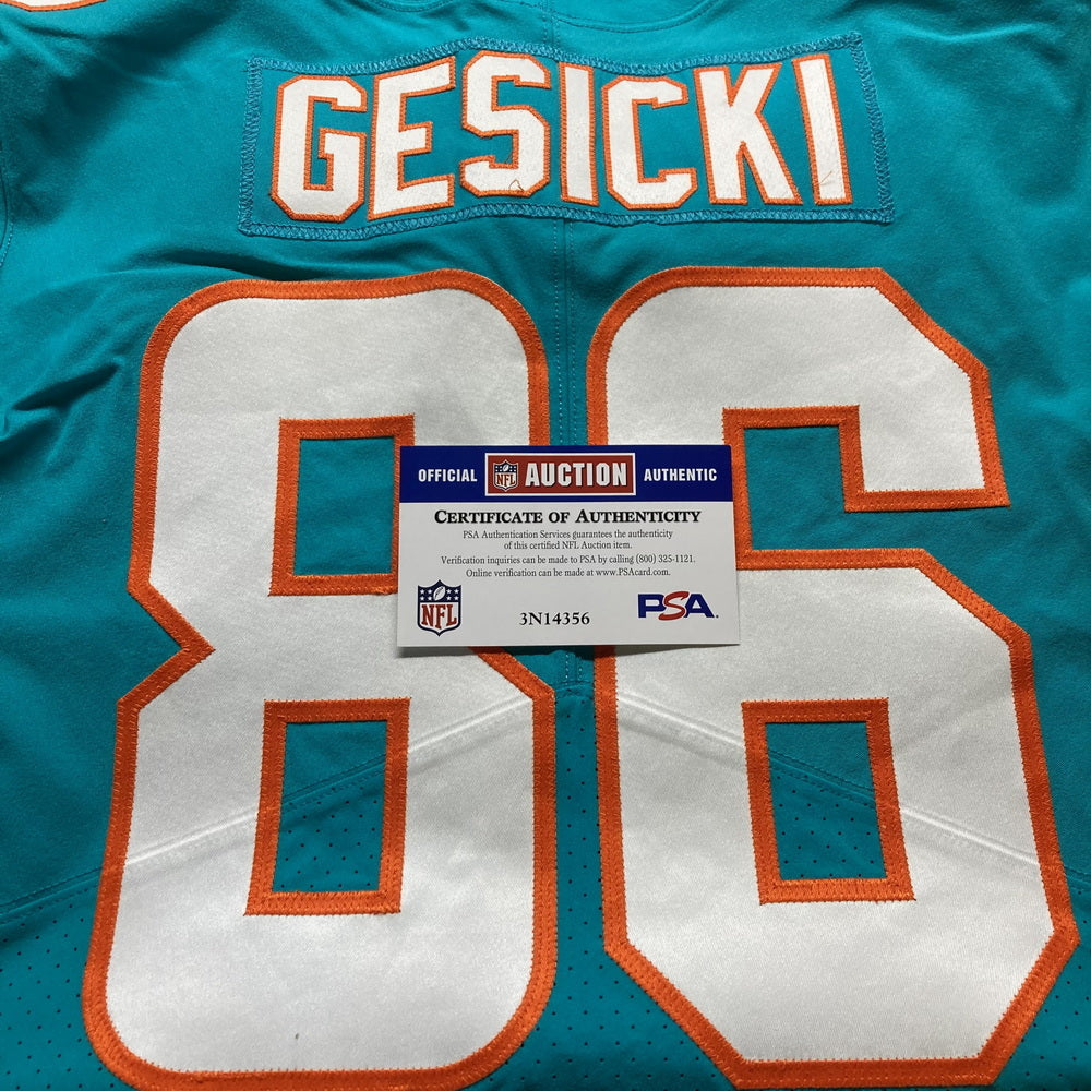 Mike Gesicki GAME ISSUED 💥 Miami Dolphins 🐬 On-Field NFL Jersey Inc. PSA Authenticity 🛡️