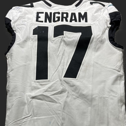 Evan Engram GAME USED 💪 10/13/24 PHOTO MATCHED 📸 Jacksonville Jaguars 🐆 Nike NFL On-Field Jersey👕 vs. Chicago Bears (London Game) 🌍