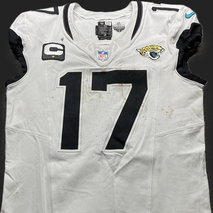 Evan Engram GAME USED 💪 10/13/24 PHOTO MATCHED 📸 Jacksonville Jaguars 🐆 Nike NFL On-Field Jersey👕 vs. Chicago Bears (London Game) 🌍
