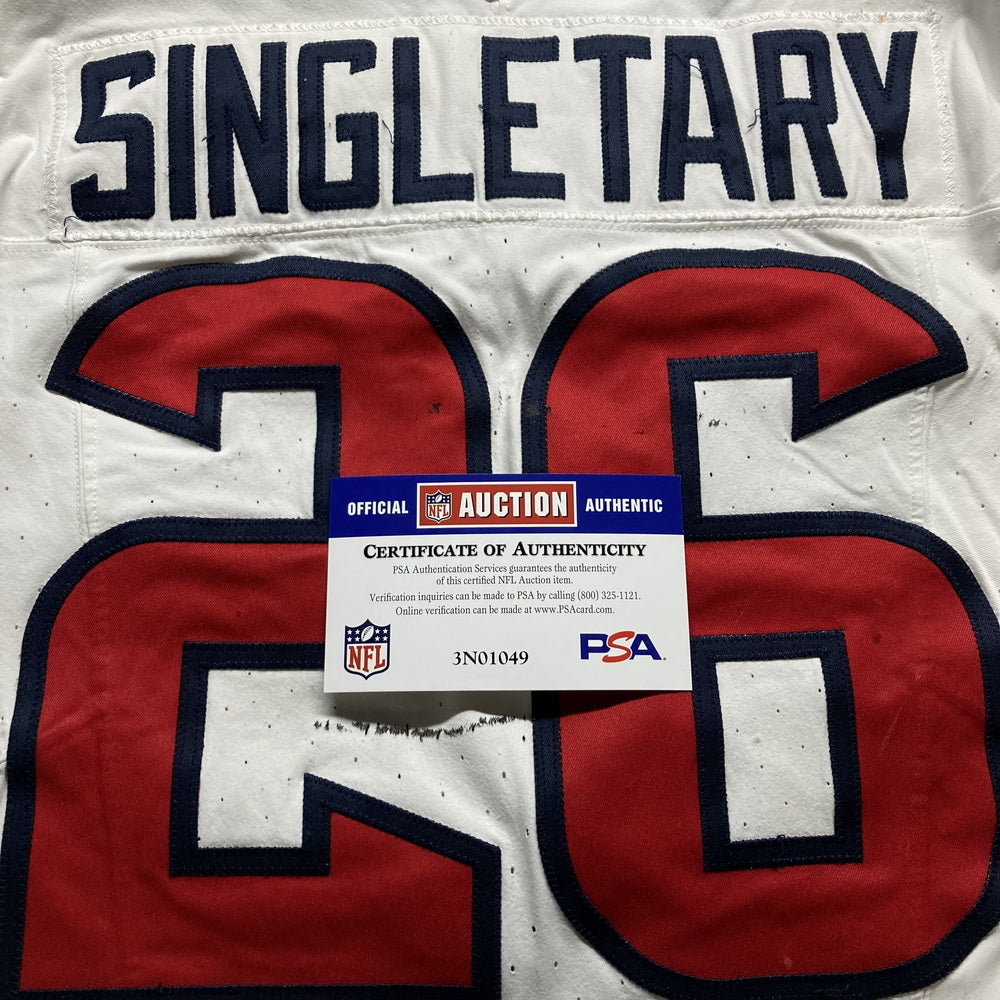 Devin Singletary GAME WORN 💪 11/12/23 & PHOTO MATCHED 📸 Houston Texans Nike NFL Jersey🎽 vs. Cincinnati Bengals – Salute to Service Game