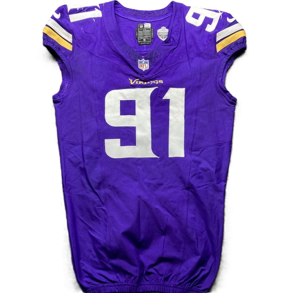 Pat Jones II GAME USED 10/06/24 PHOTO MATCHED 📸 Minnesota Vikings 👕 Jersey vs. New York Jets London Game ✅ Inc. PSA Authenticity