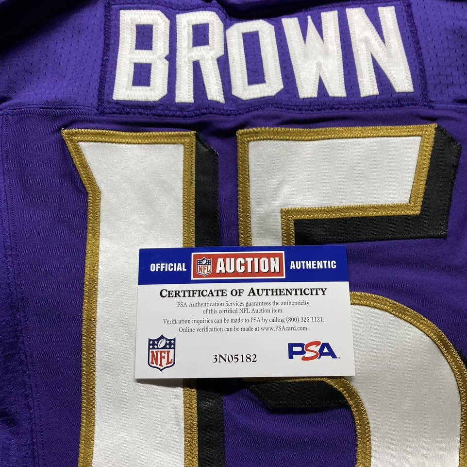 Hollywood Brown GAME-WORN💪Baltimore Ravens💜Nike On-Field NFL Jersey PSA COA