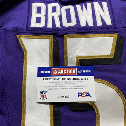 Hollywood Brown GAME-WORN💪Baltimore Ravens💜Nike On-Field NFL Jersey PSA COA