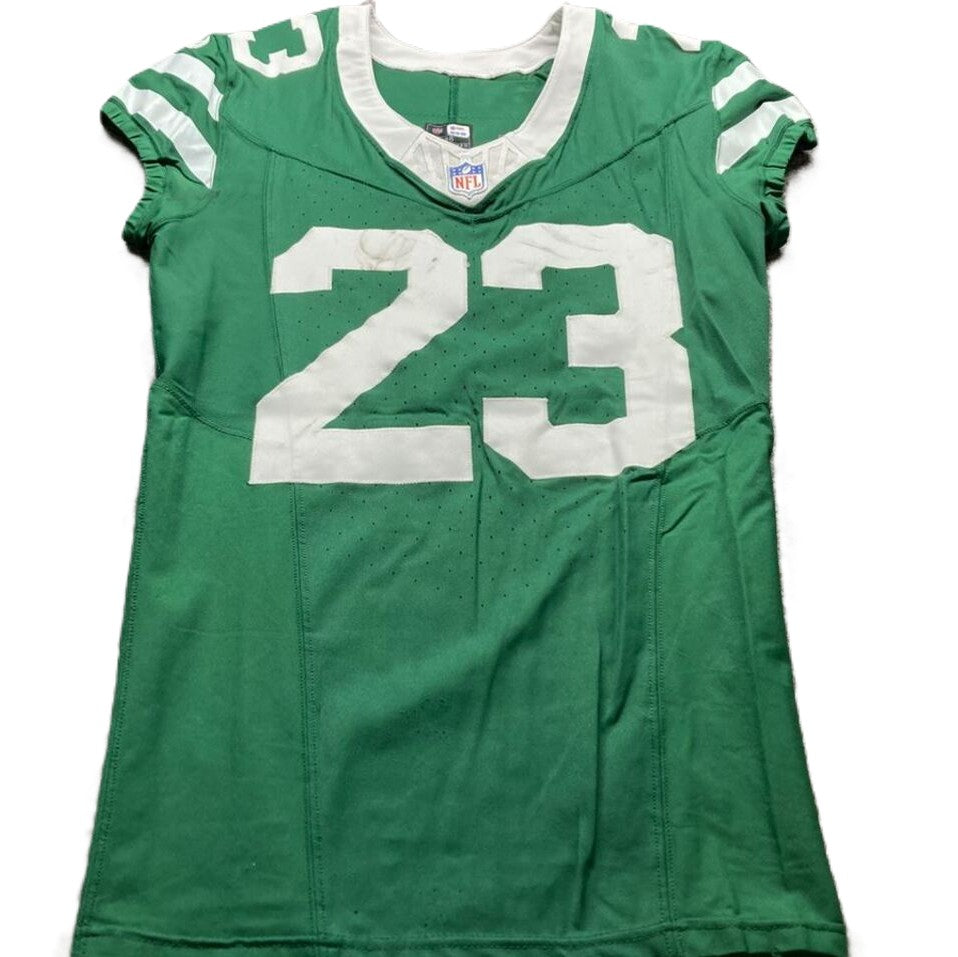 Azareye'h Thomas GAME WORN 💪 10/12/25 New York Jets Nike NFL Jersey vs Denver Broncos Also includes PSA Authentication