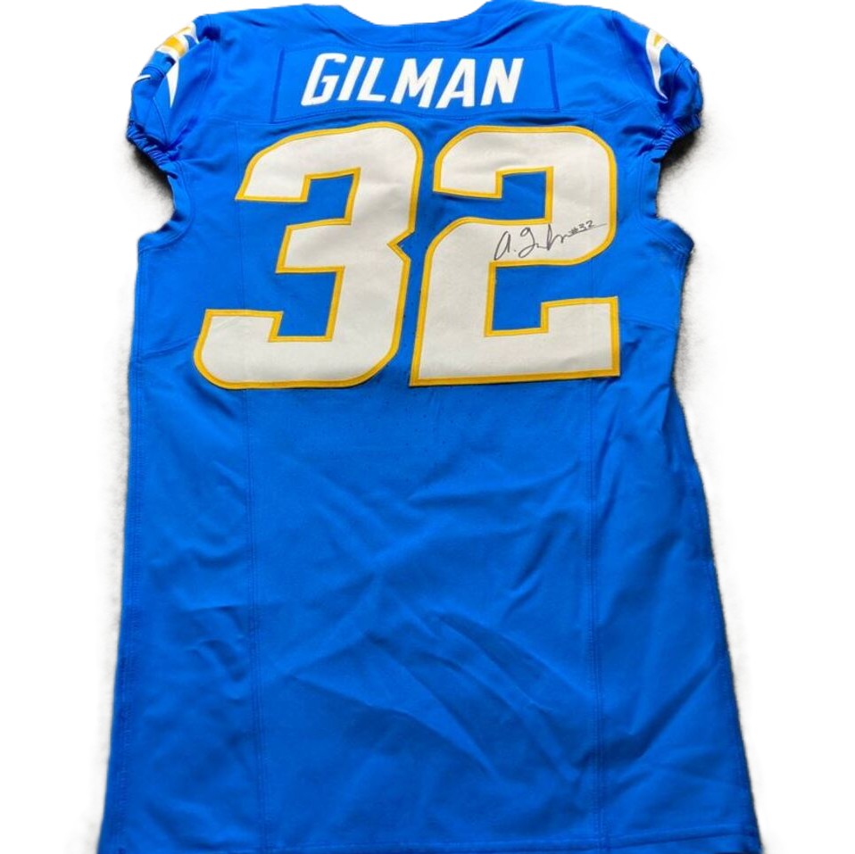 Alohi Gilman GAME WORN 💪 10/05/25 Los Angeles Chargers Nike NFL Jersey vs. Commanders inc. COA 🛡️