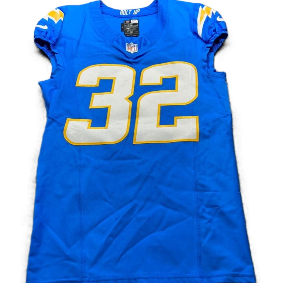 Alohi Gilman GAME WORN 💪 10/05/25 Los Angeles Chargers Nike NFL Jersey vs. Commanders inc. COA 🛡️