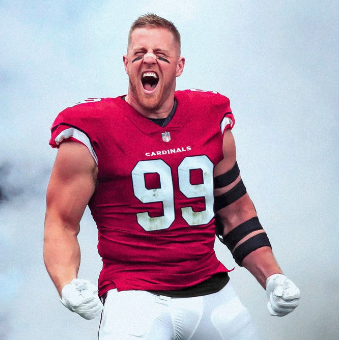 J J Watt Signed🖊️Cardinals Full-Size Salute to Service💪Alternate Speed REPLICA Helmet🪖