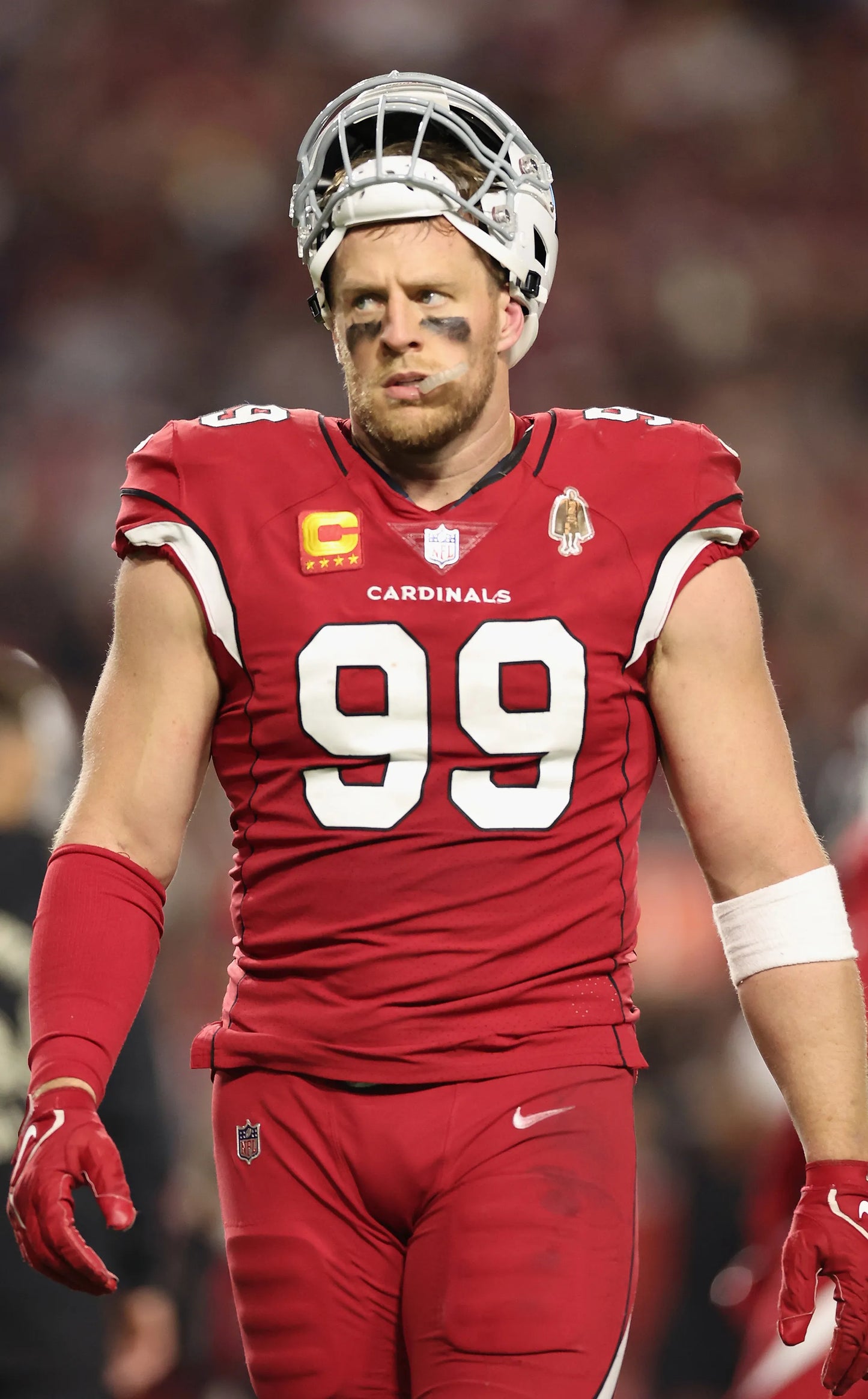 J J Watt Signed🖊️Cardinals Full-Size Salute to Service💪Alternate Speed REPLICA Helmet🪖