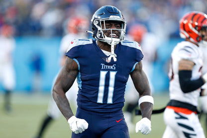A J Brown Hand-Signed🖊️Tennessee Titans Full-Size Authentic On-Field Lunar Eclipse Alternate Speed Helmet Inscribed "Titan Up"💥
