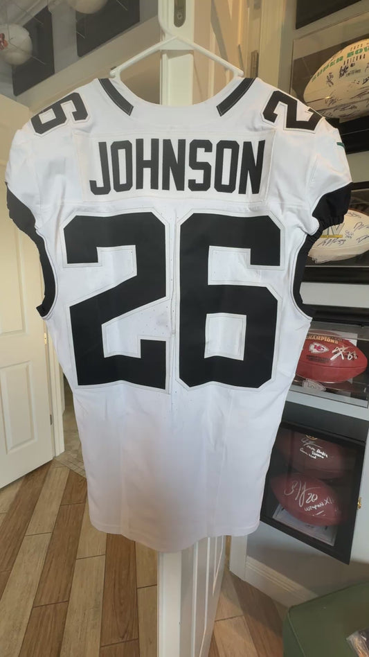 Antonio Johnson GAME USED 💪 10/13/24 Jacksonville Jaguars 🐆 Nike NFL Jersey 👕 vs. Chicago Bears Also includes PSA authentication 🛡️