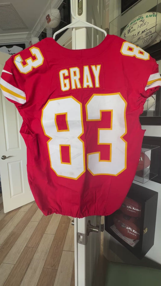 Noah Gray GAME WORN 10/12/25 Kansas City Chiefs NFL Jersey vs. Lions inc. COA🛡️