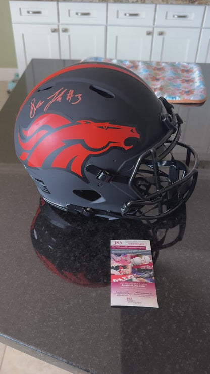 Drew Lock Signed ✍️ Denver Broncos Full-Size Authentic On-Field Eclipse Alternate Speed NFL Helmet