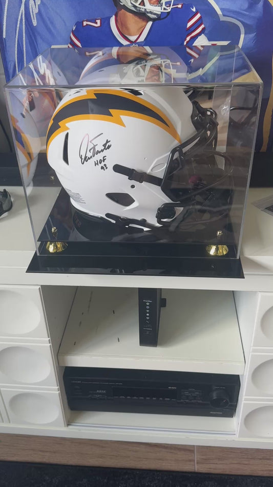 Dan Fouts Signed Los Angeles Chargers Full-Size Authentic On-Field Lunar Eclipse Alternate Speed Helmet Inscribed "HOF 93" with Display Case