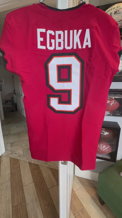 Emeka Egbuka GAME-ISSUED Tampa Bay Buccaneers On-Field Nike NFL Jersey🎽(Red)