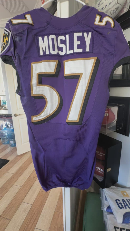 C.J. Mosley GAME WORN 💪 10/09/16 Baltimore Ravens Nike NFL Jersey 👕 vs Commanders inc. COA 🛡️