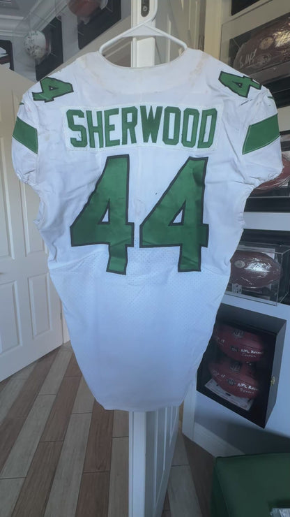 Jamien Sherwood GAME WORN 10/10/21 PHOTO MATCHED 📸 New York Jets NFL Jersey vs Atlanta Falcons Also includes PSA COA 🛡️