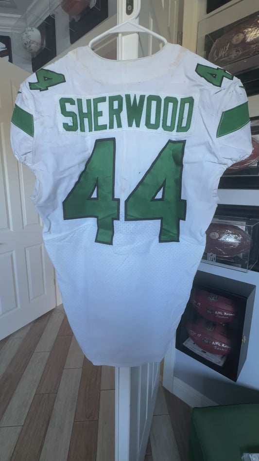 Jamien Sherwood GAME WORN 10/10/21 PHOTO MATCHED 📸 New York Jets NFL Jersey vs Atlanta Falcons Also includes PSA COA 🛡️