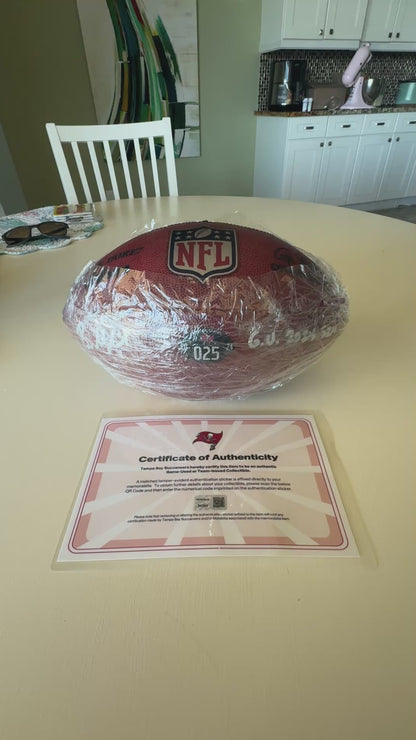 Baker Mayfield GAME USED💪Signed + Inscribed Wilson Duke Ball Tampa Bay Buccaneers 24-25 Szn Also includes Proof of Authenticity 🛡️