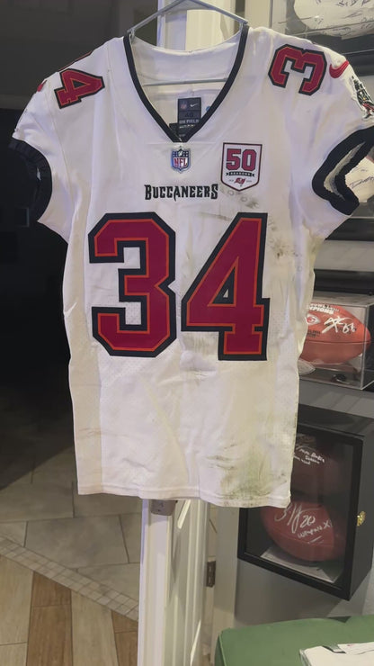Bryce Hall GAME-WORN 8/23/25 Tampa Bay Buccaneers OnField NFL Jersey vs.Bills