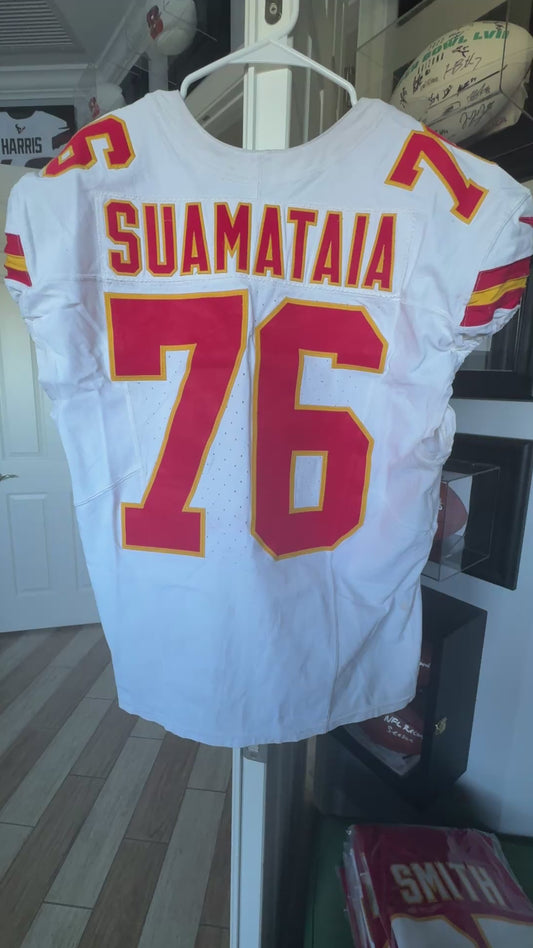 Kingsley Suamataia GAME-USED💪 11/02/25 Kansas City Chiefs NFL Jersey🎽vs. Bills inc. COA 🛡️